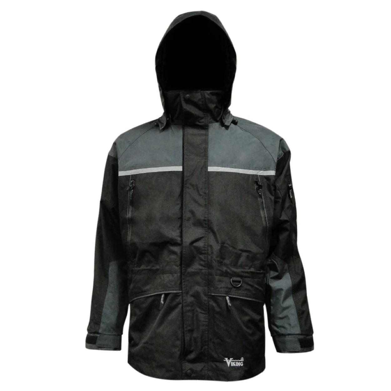 Charcoal / black hybrid jacket on a white background