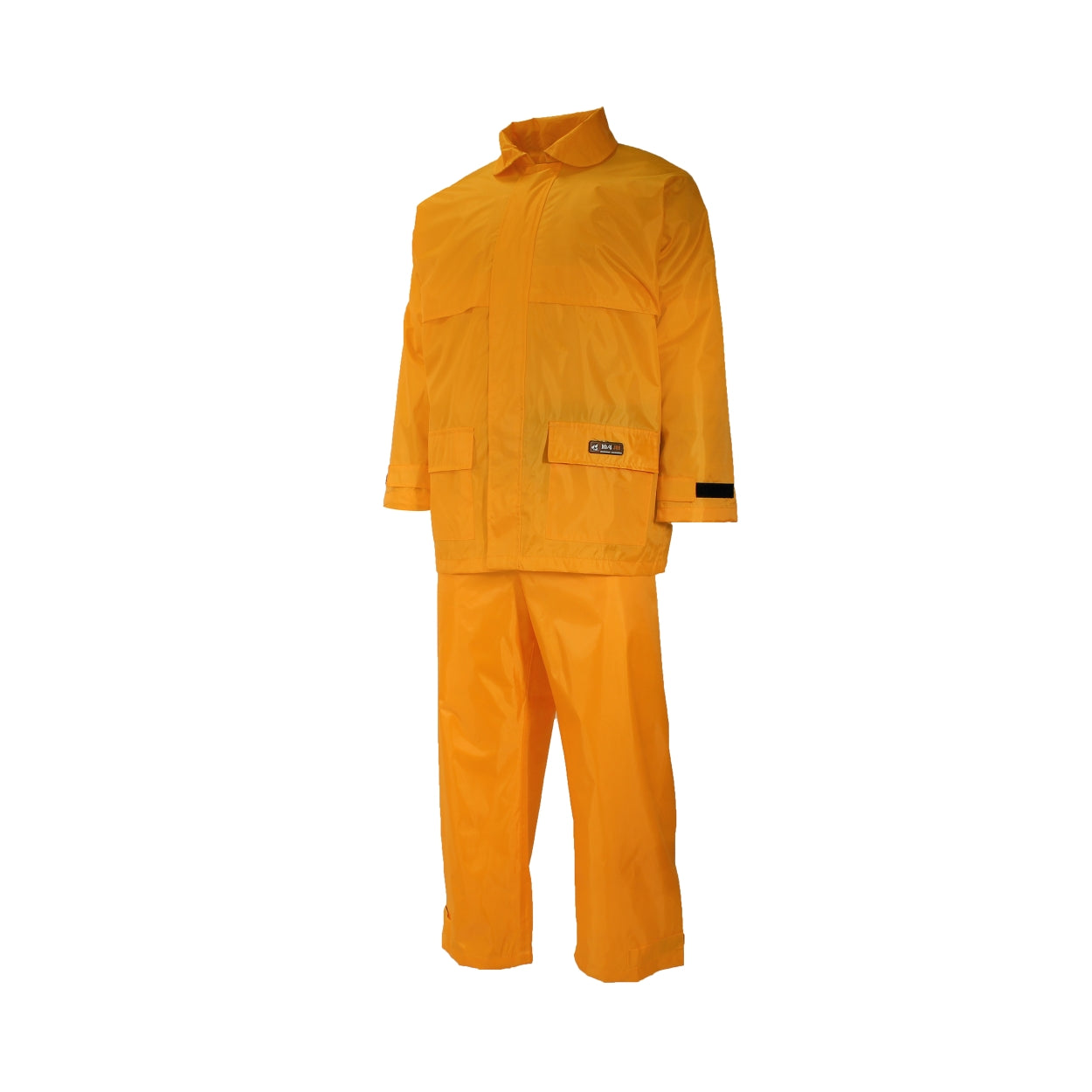 Yellow rain suit on a white background