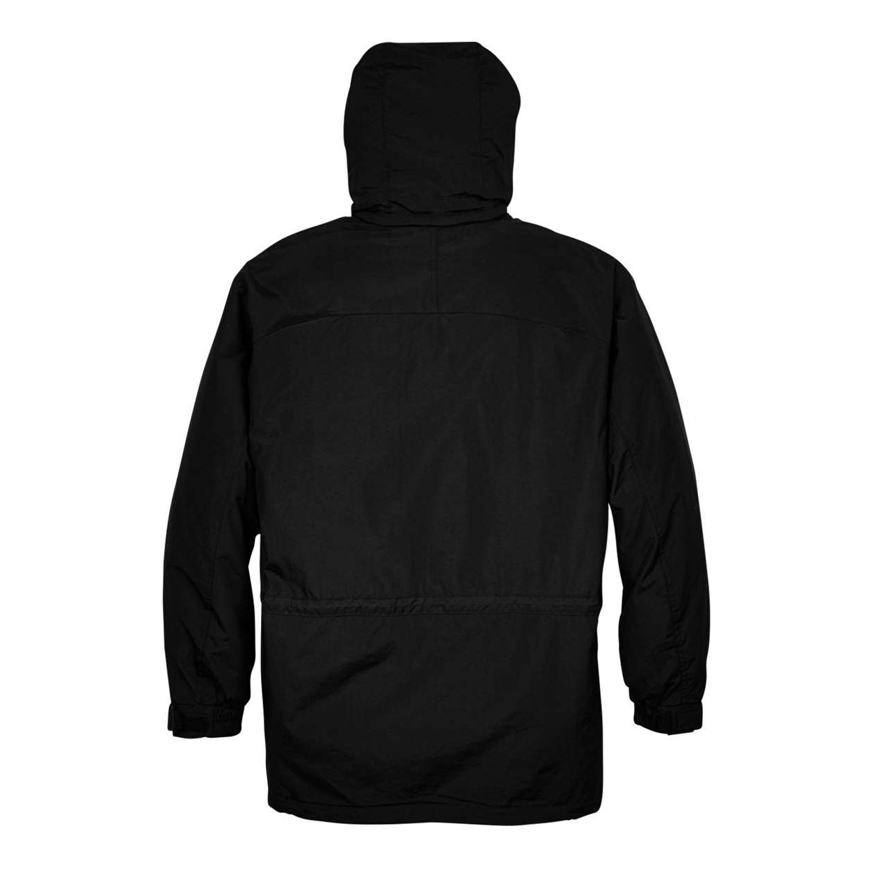 Black hybrid coat on a white background