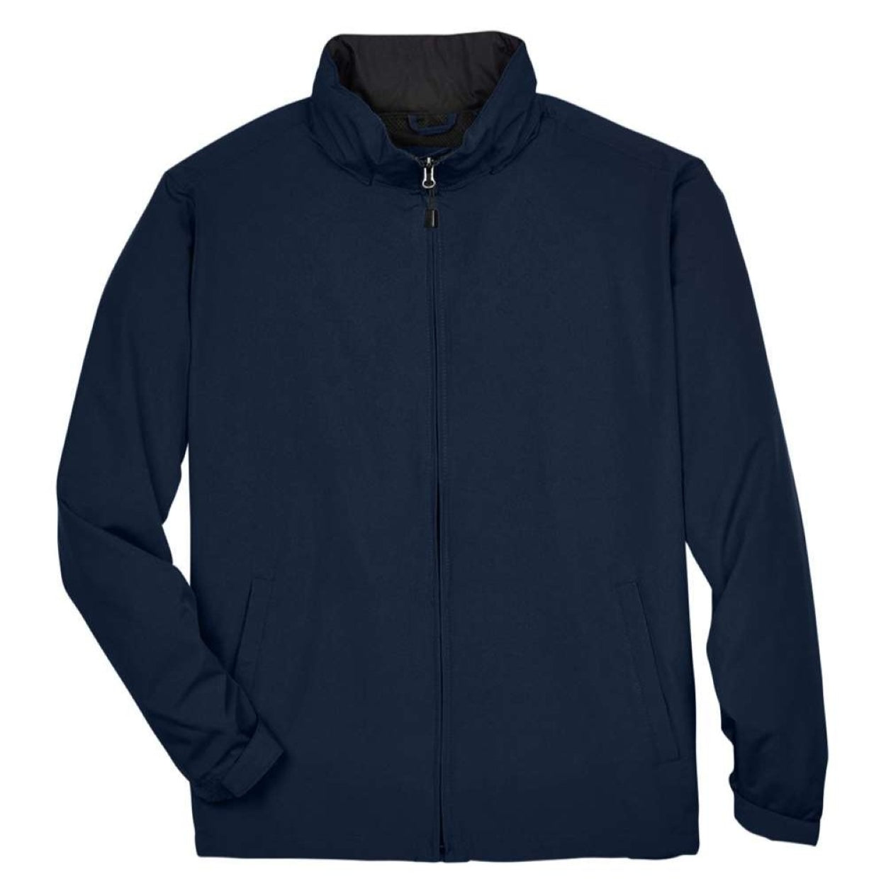 Midnight navy windbreaker on a white background