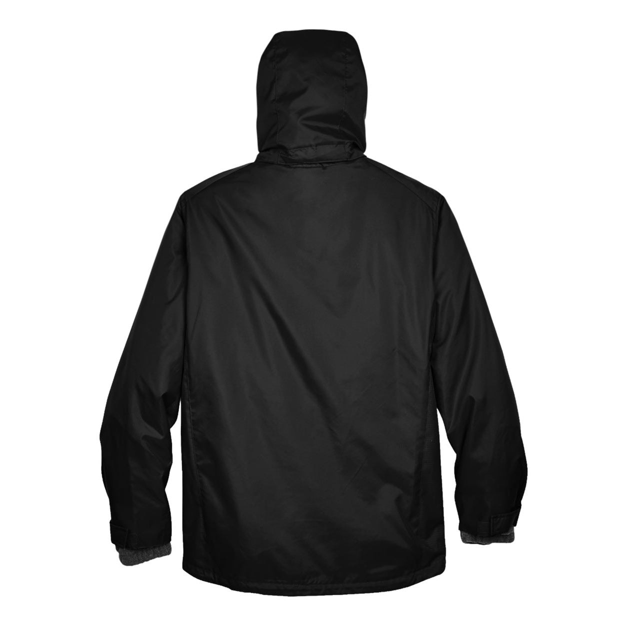 Black hybrid coat on a white background