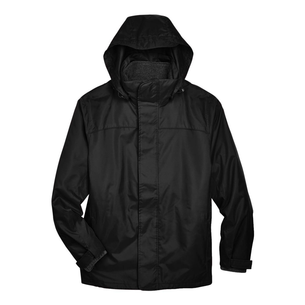 Black hybrid coat on a white background