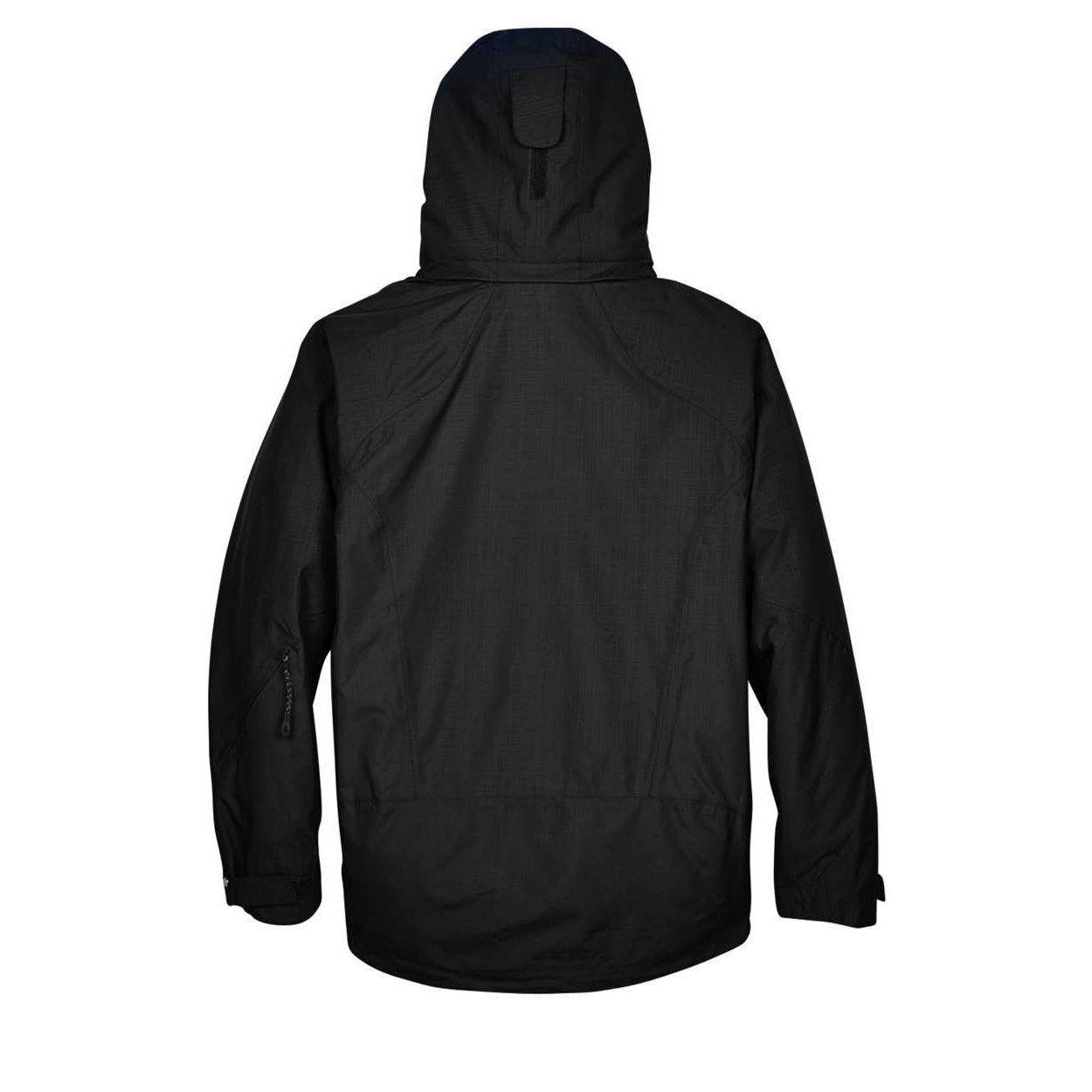 Black hybrid coat on a white background