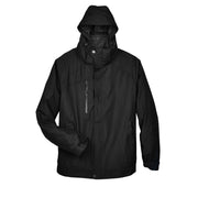 Black hybrid coat on a white background