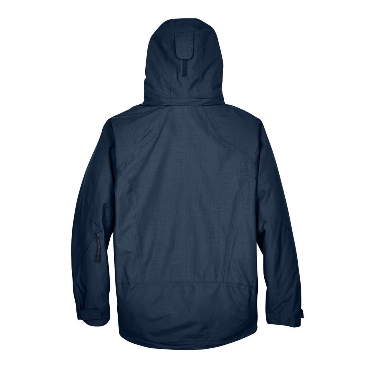 Classic navy hybrid coat on a white background