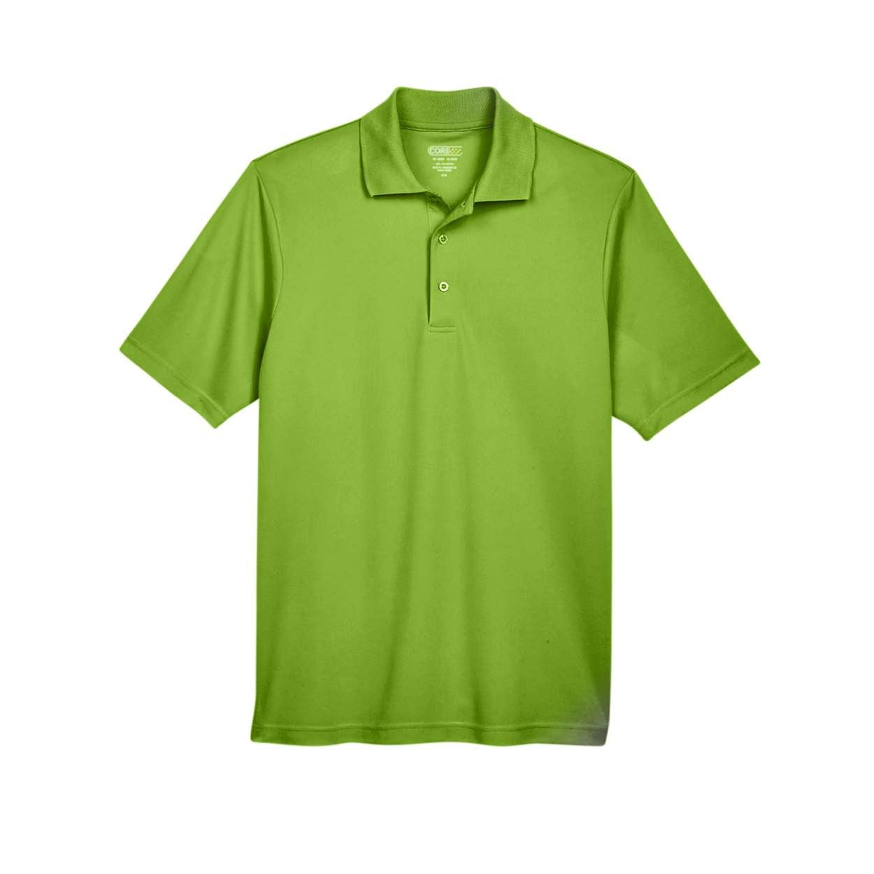Acid green polo shirt on a white background