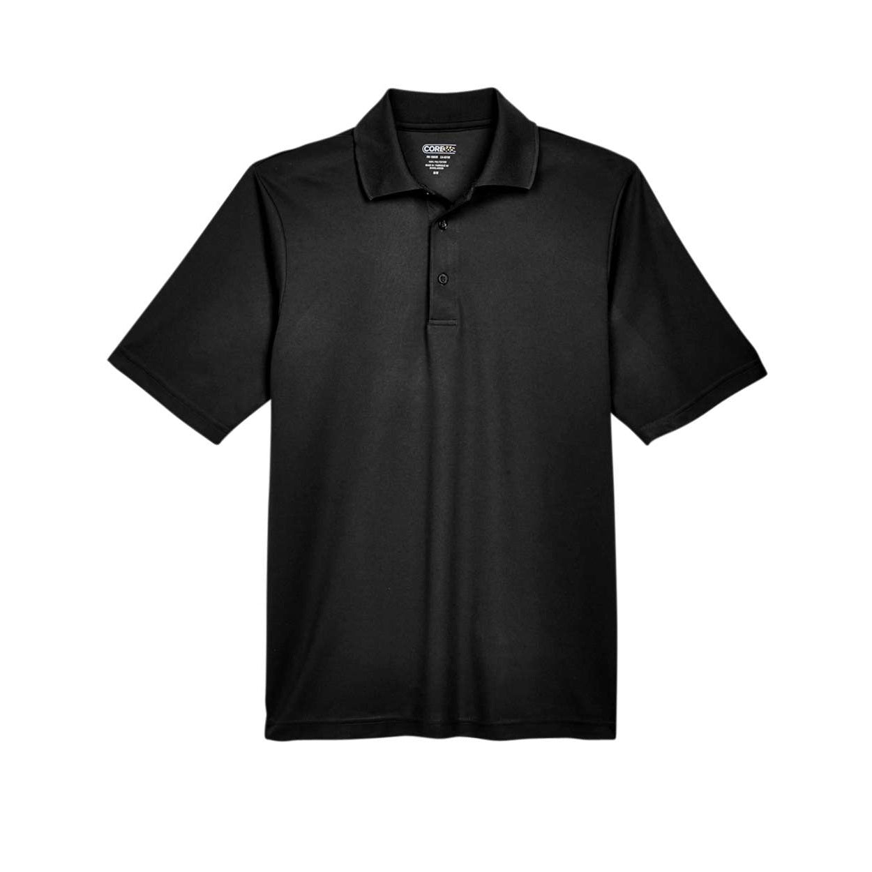 Black polo shirt on a white background