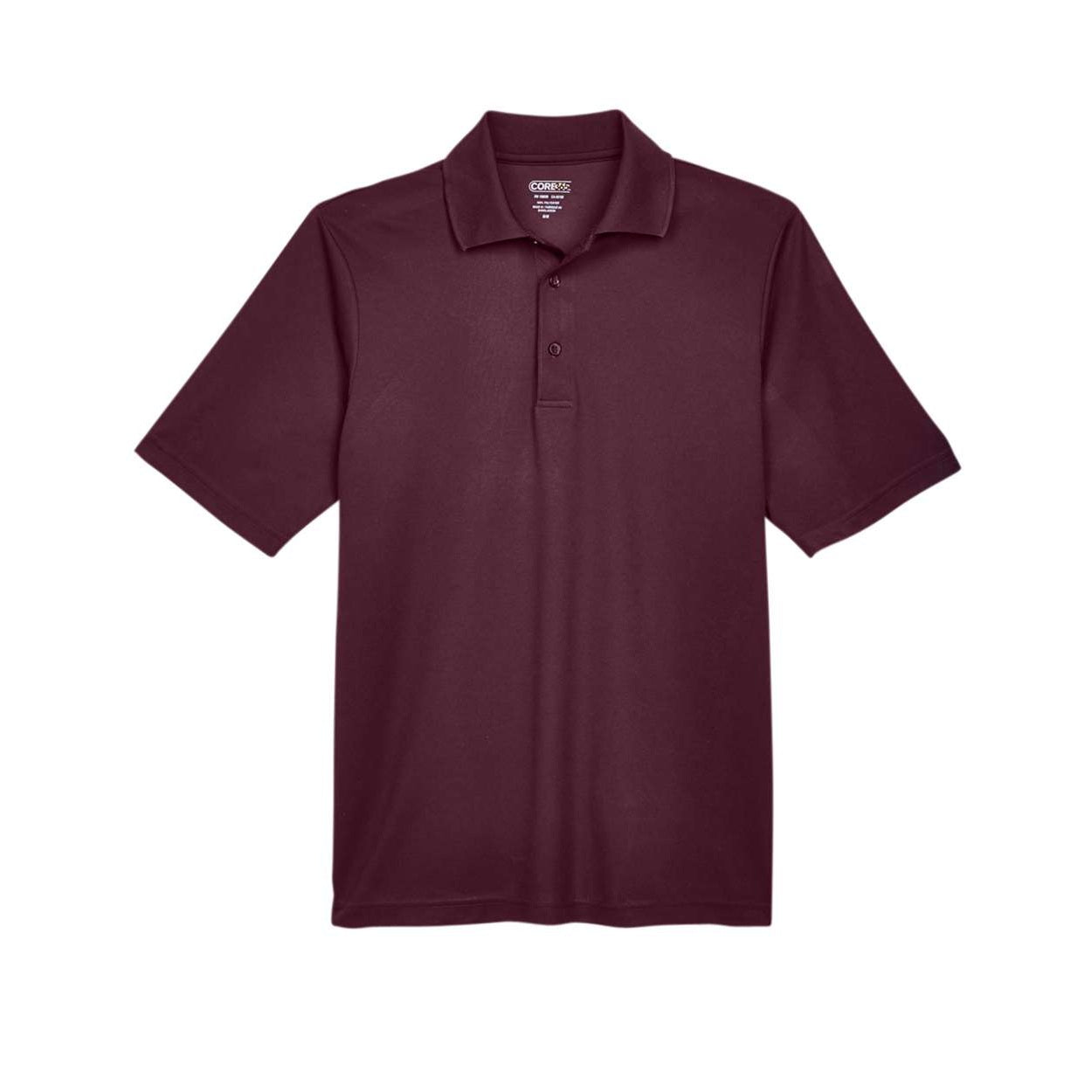 Burgundy polo shirt on a white background