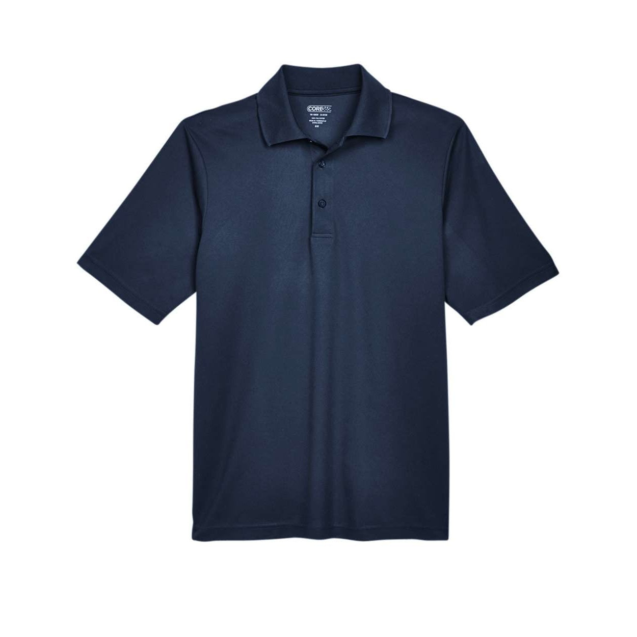Classic navy polo shirt on a white background