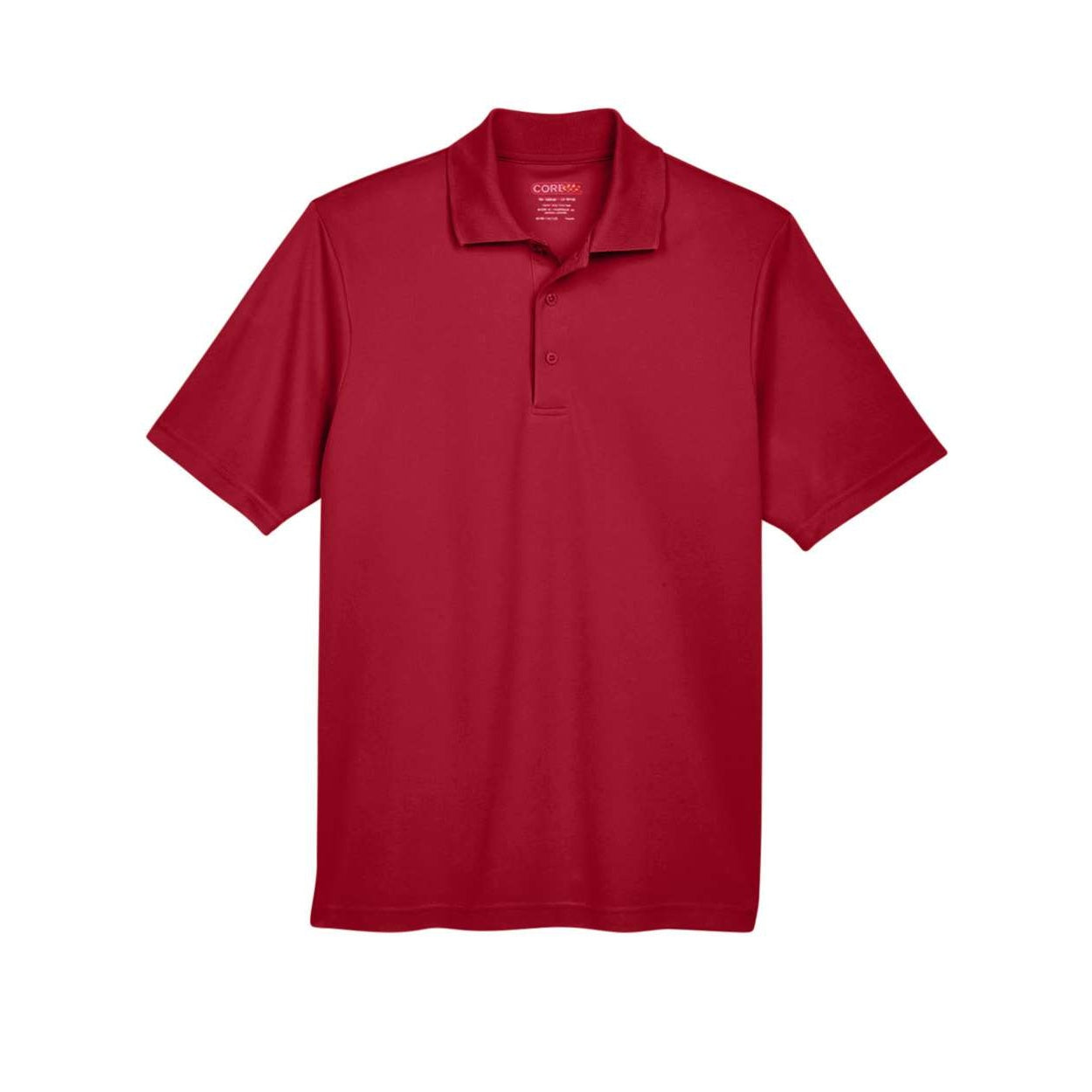 Classic red polo shirt on a white background