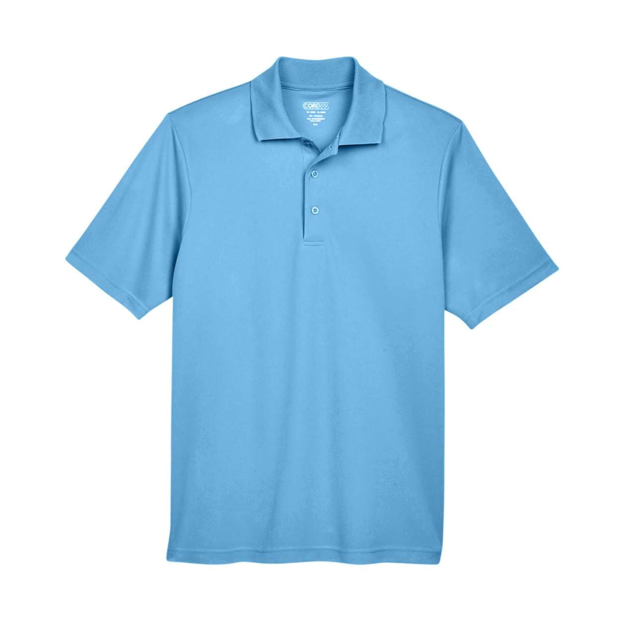 Columbia blue polo shirt on a white background