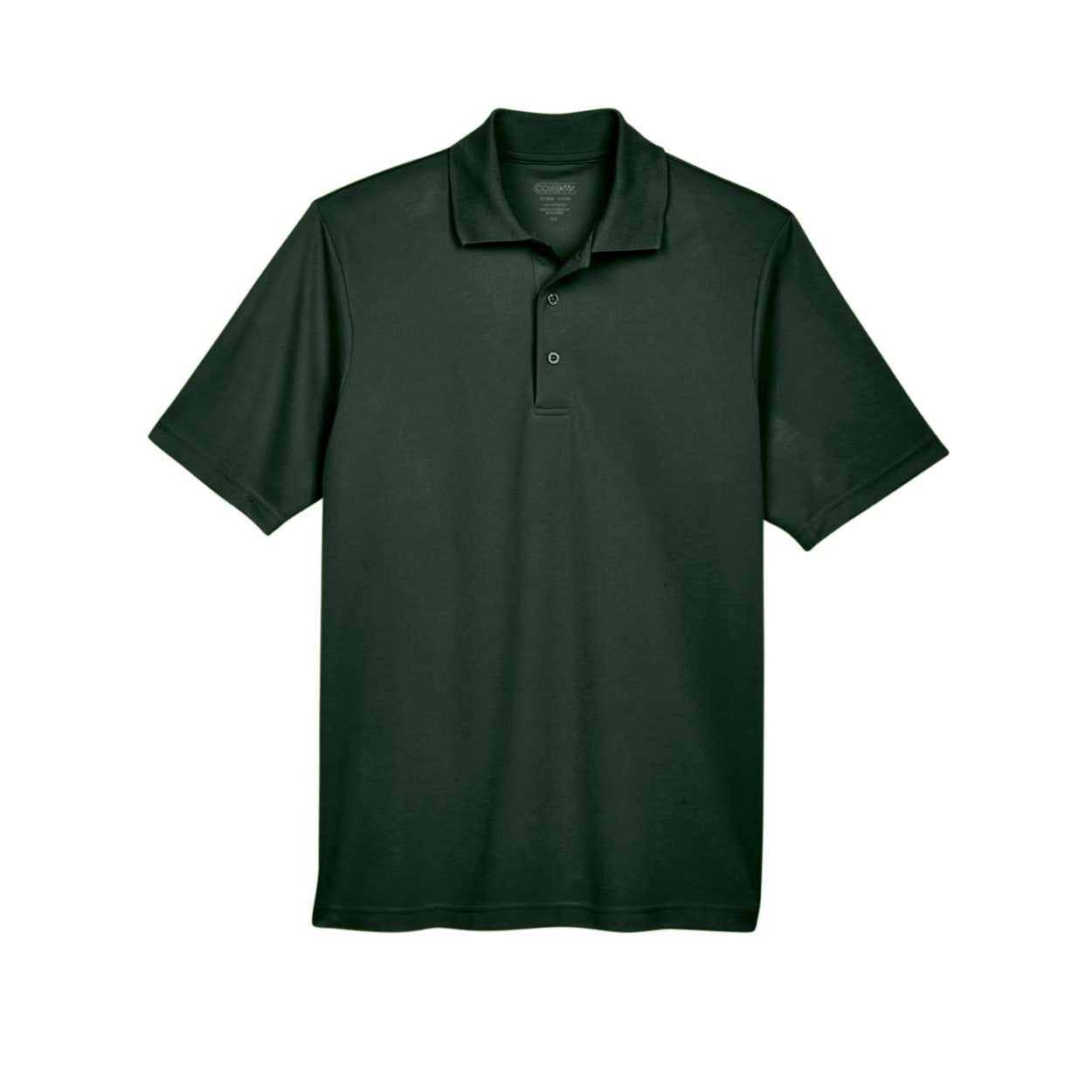 Forest green polo shirt on a white background