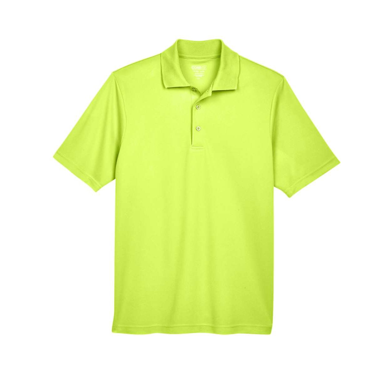 Safety yellow polo shirt on a white background