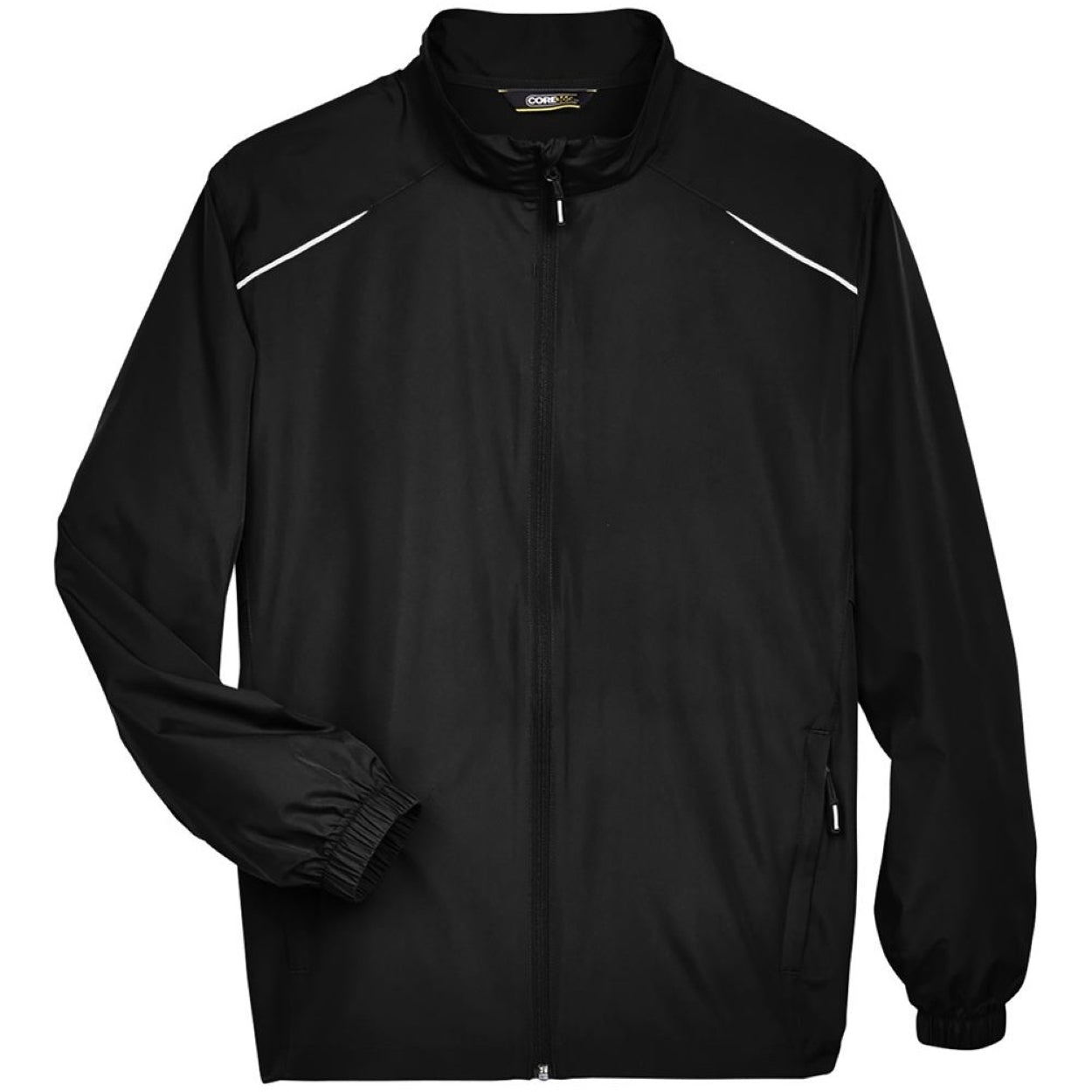 Black windbreaker on a white background