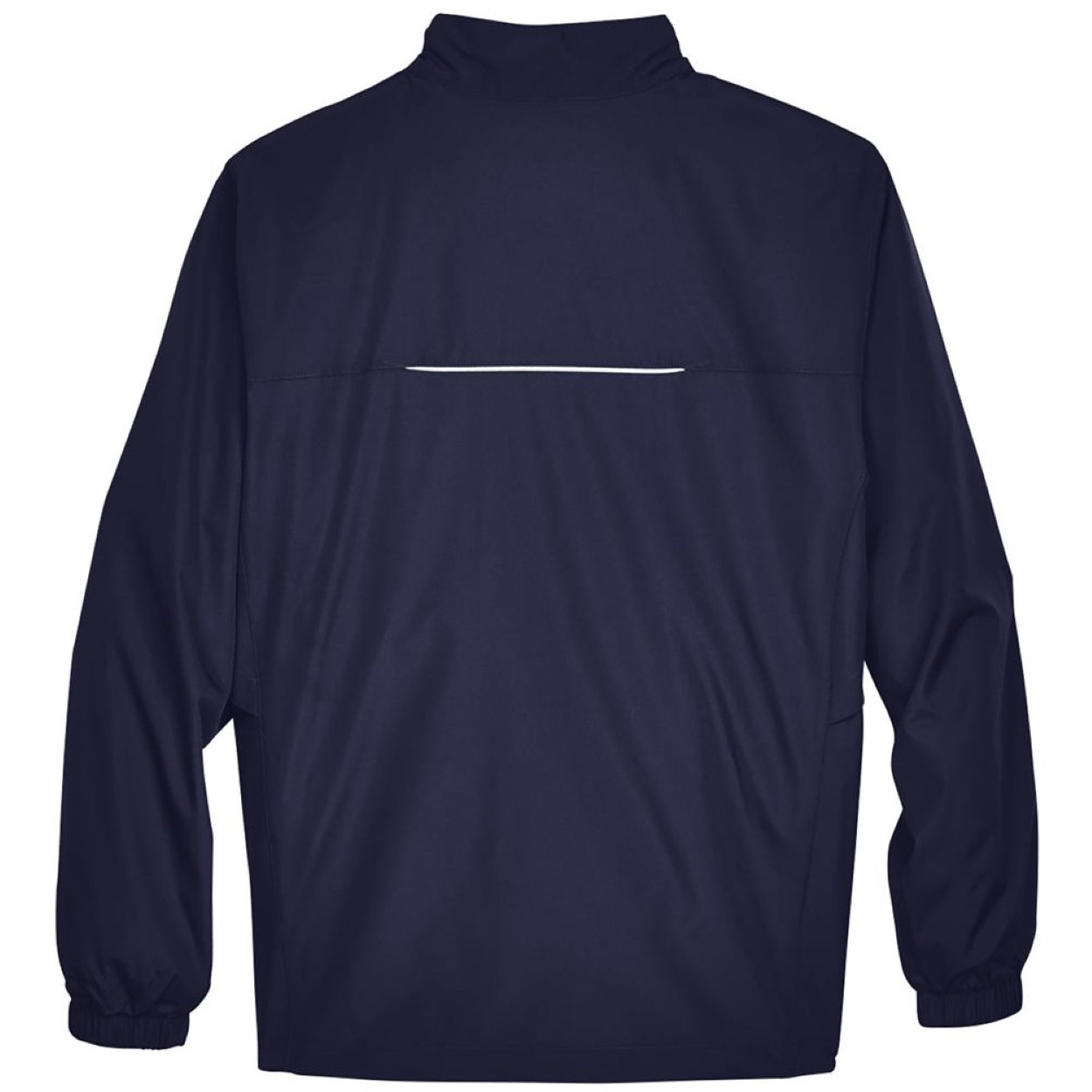 Classic navy windbreaker on a white background