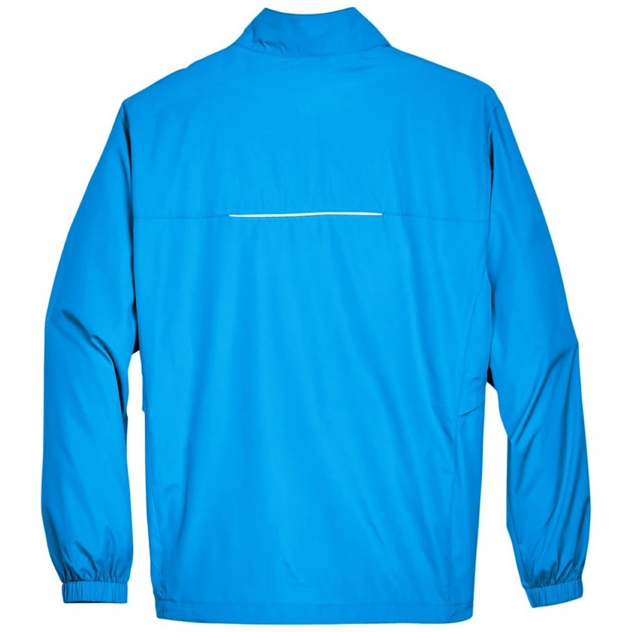 Electric blue windbreaker on a white background