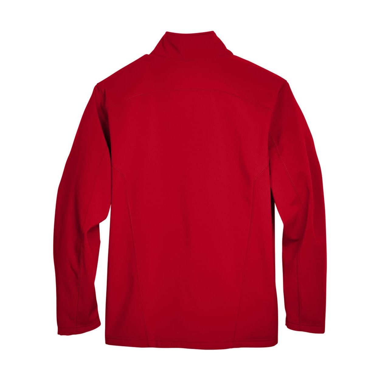 Classic red softshell jacket on a white background