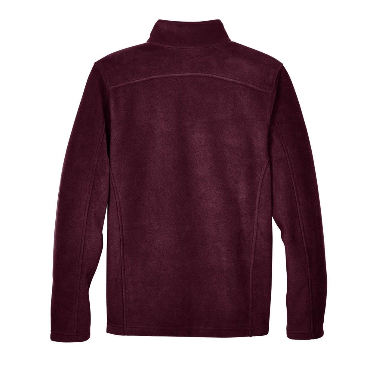 Burgundy polar jacket on a white background