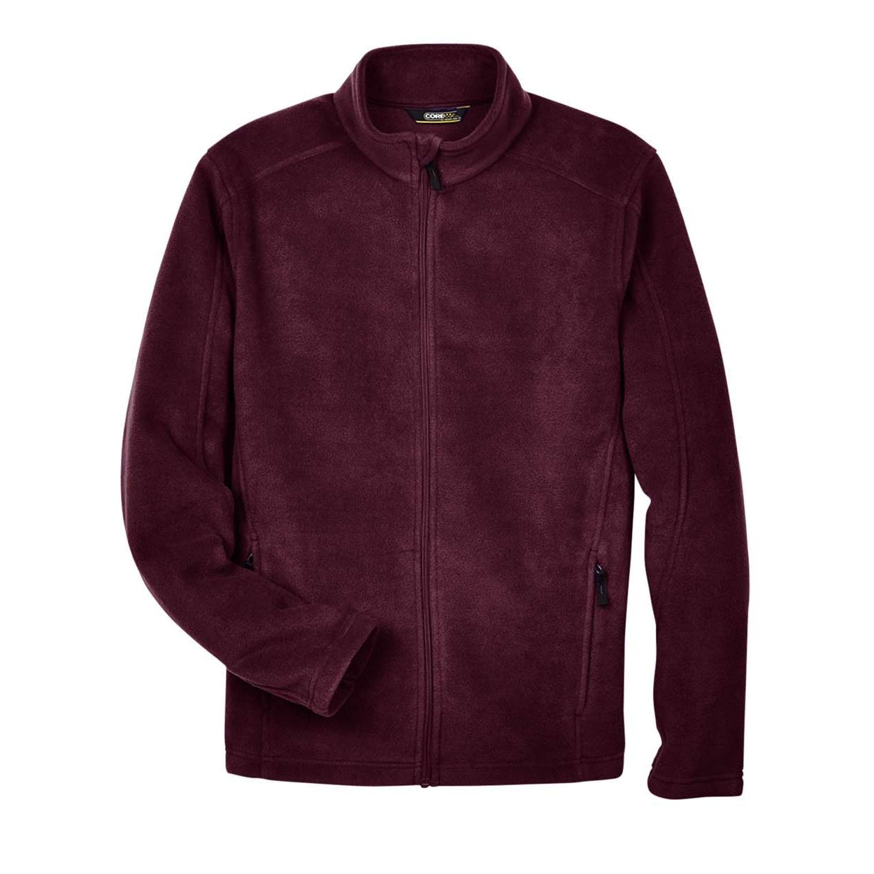 Burgundy polar jacket on a white background