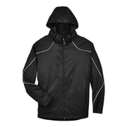 Black hybrid coat on a white background