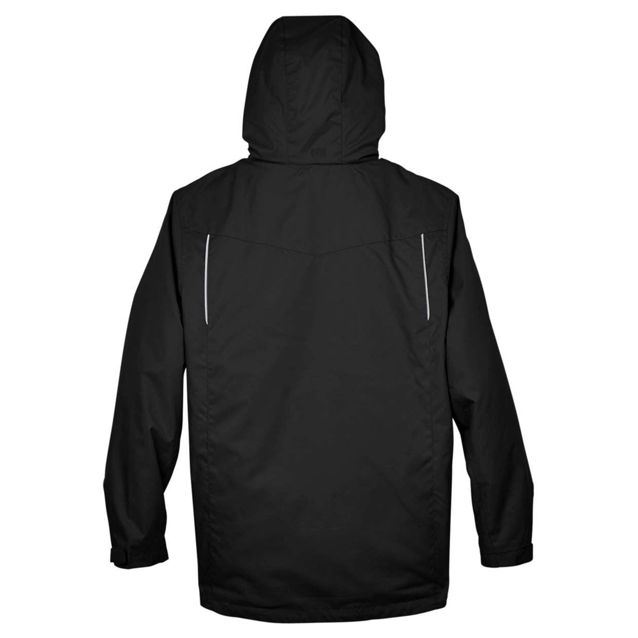 Black hybrid coat on a white background