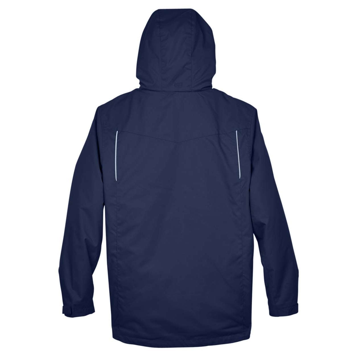 Classic navy hybrid coat on a white background