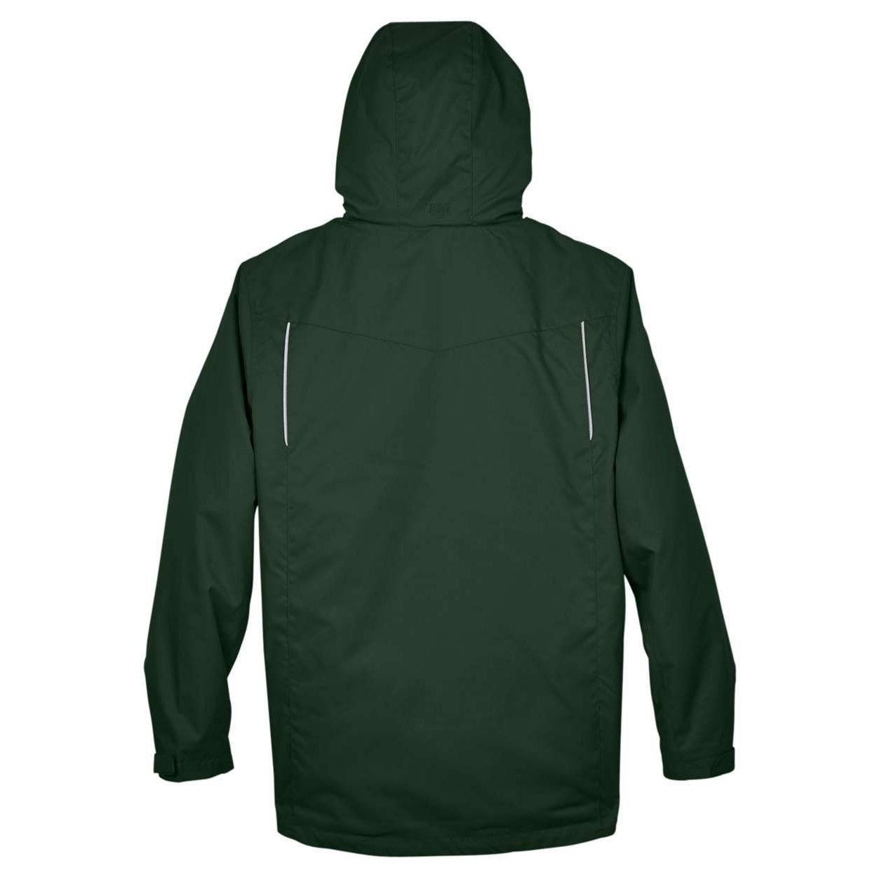 Forest green hybrid coat on a white background