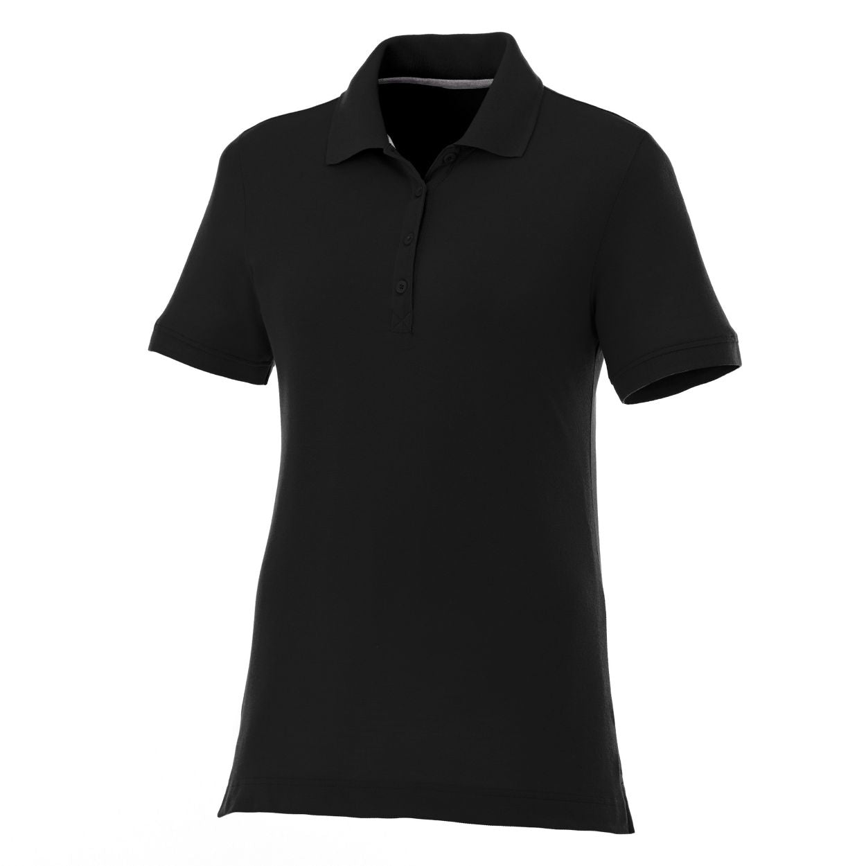 Black polo shirt on a white background