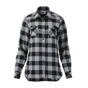Quarry and black checkered shirt on a white background