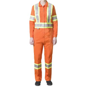 Orange hi-vis coveralls on a white background