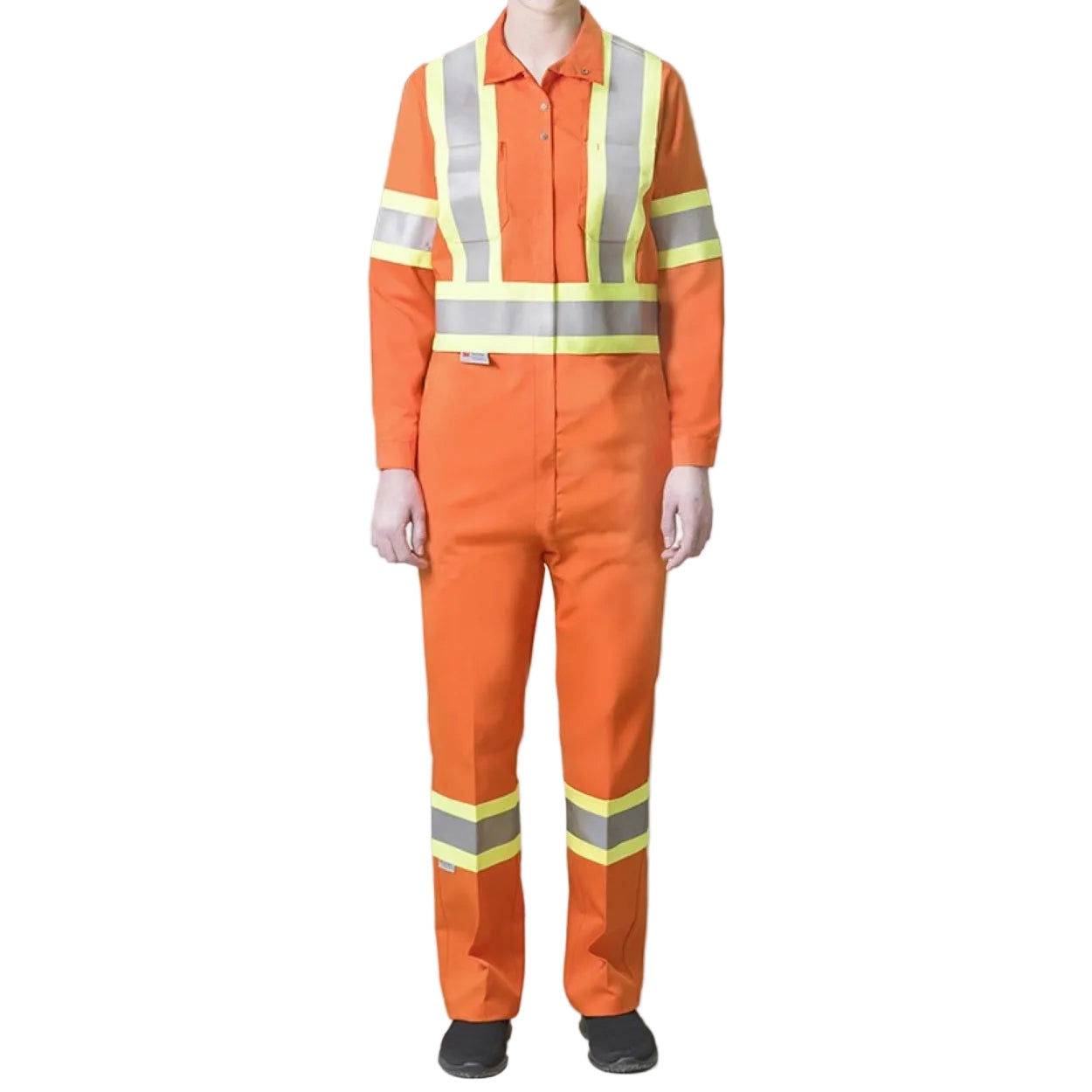 Orange hi-vis coveralls on a white background