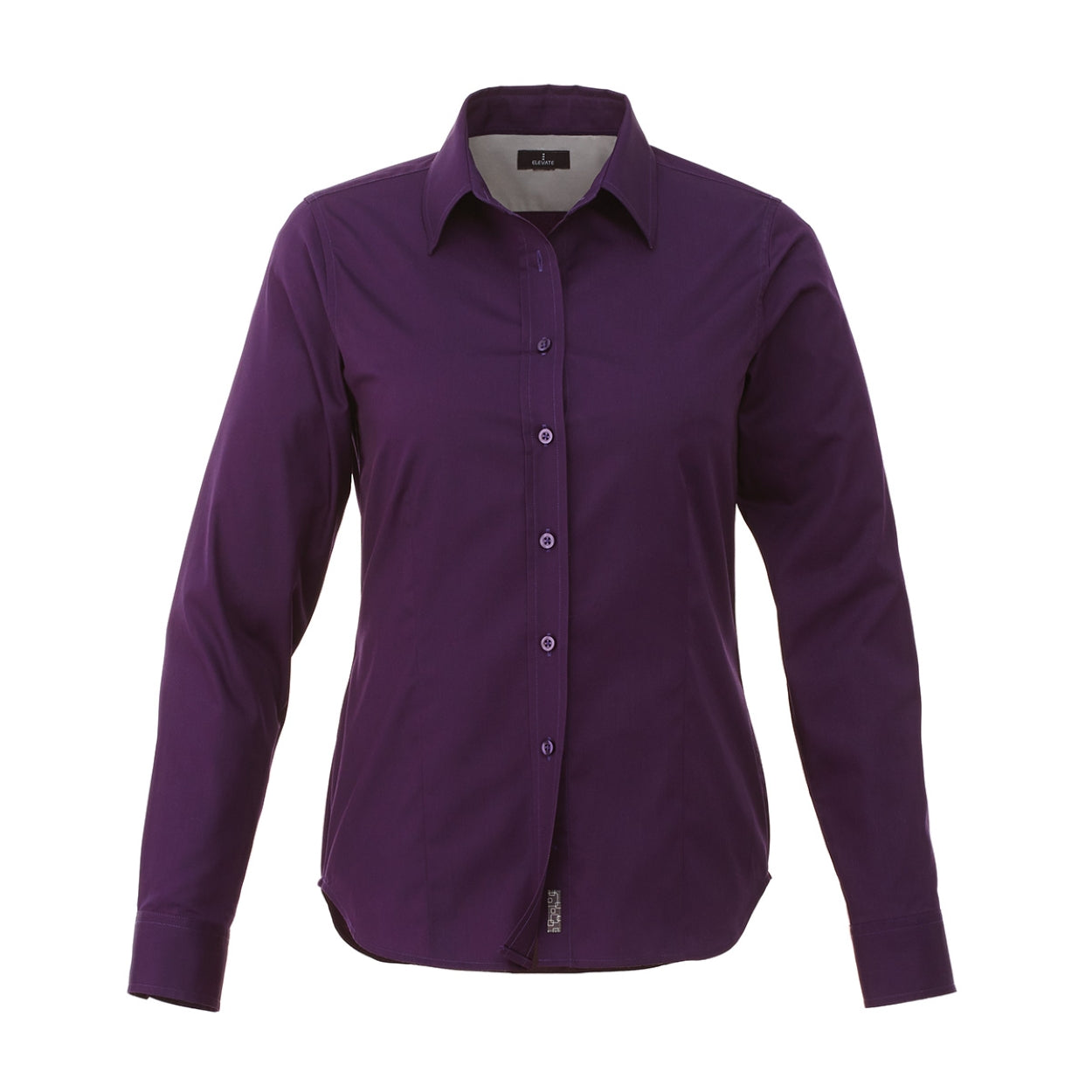 Dark plum shirt on a white background
