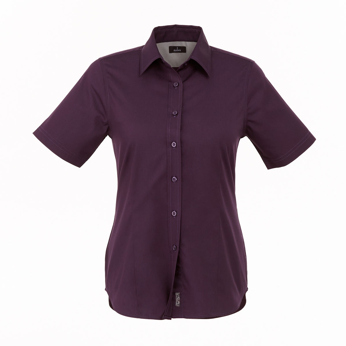 Dark plum shirt on a white background