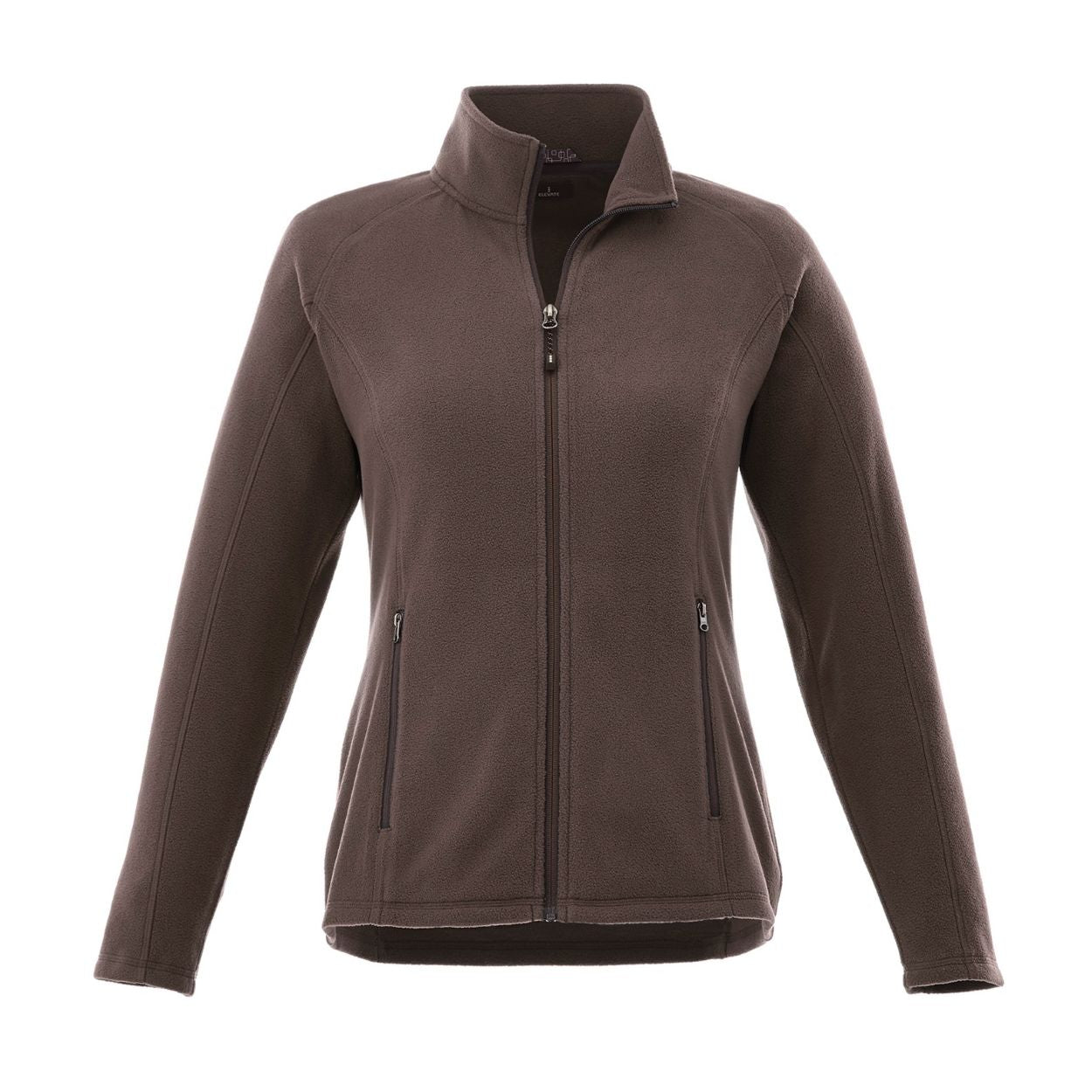 Chocolate brown polar jacket on a white background