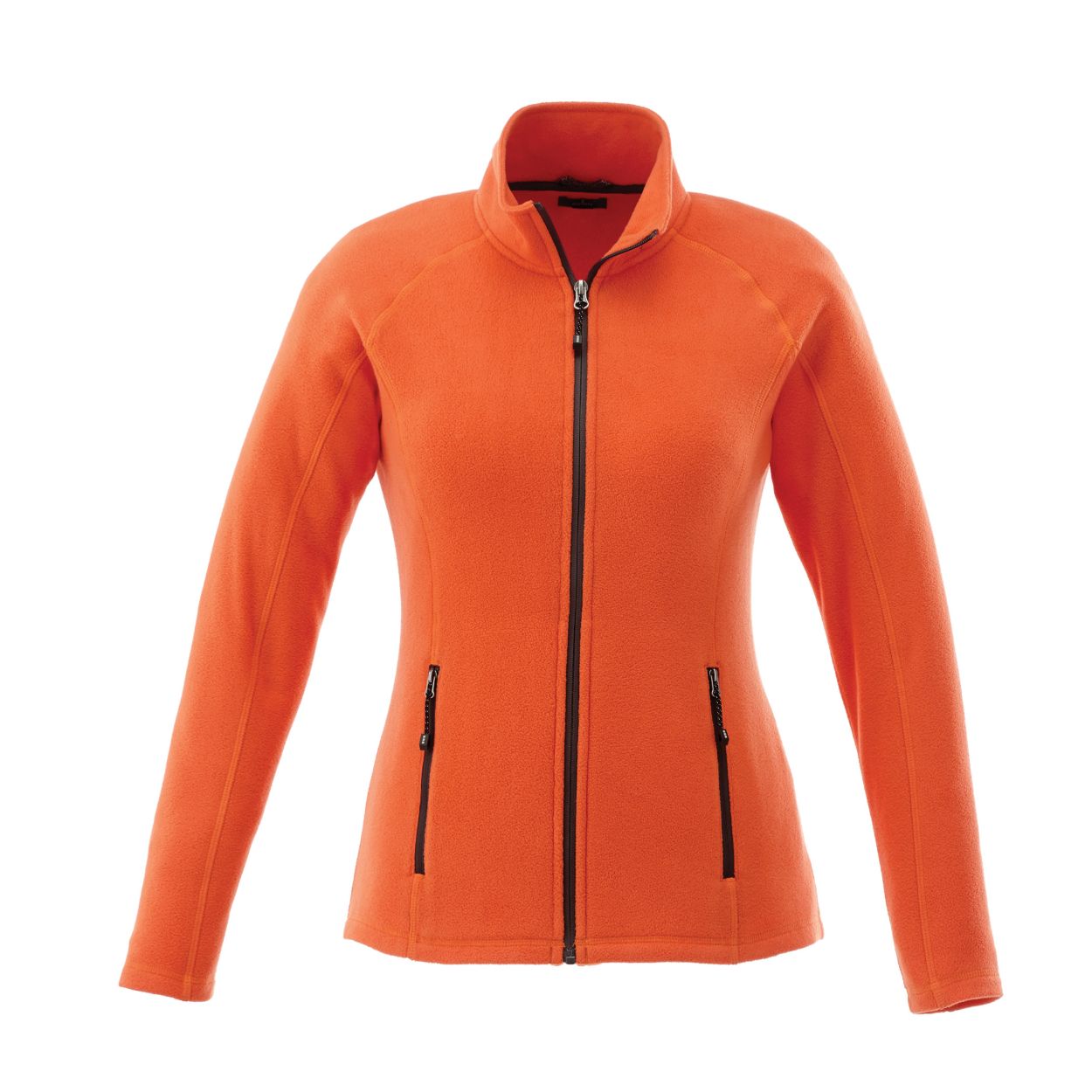 Saffron orange polar jacket on a white background