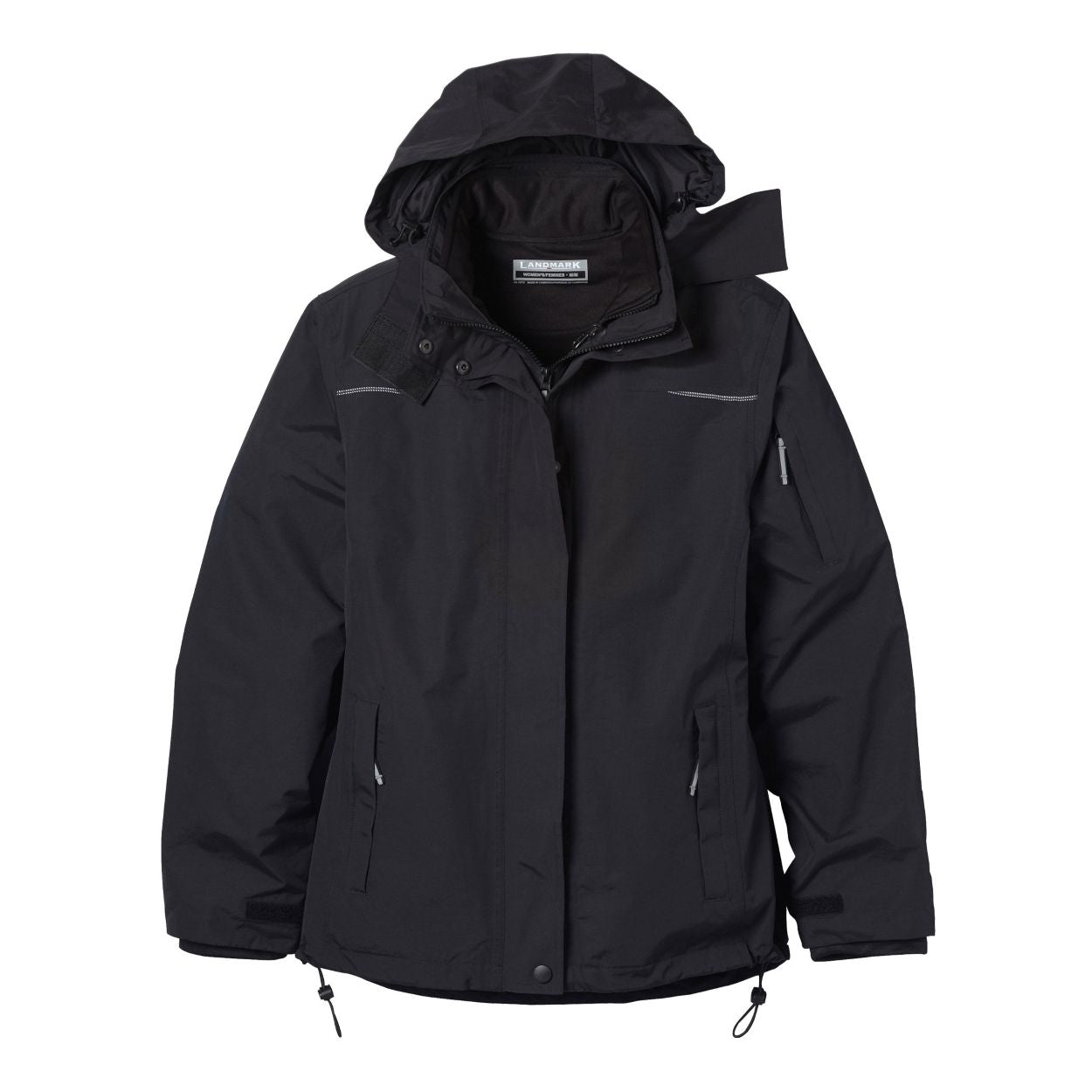 Black hybrid coat on a white background