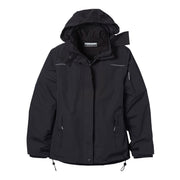Black hybrid coat on a white background