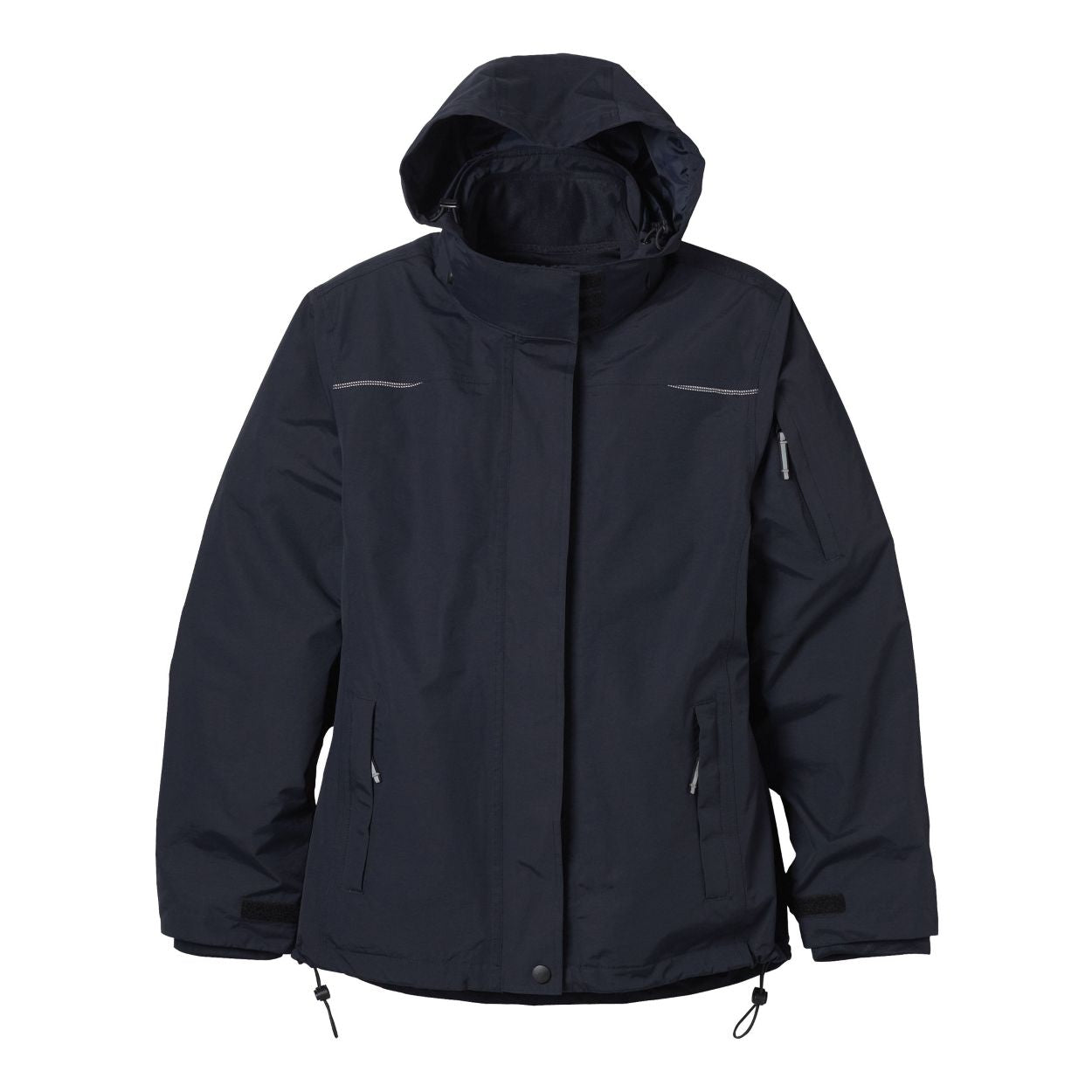 Navy hybrid coat on a white background