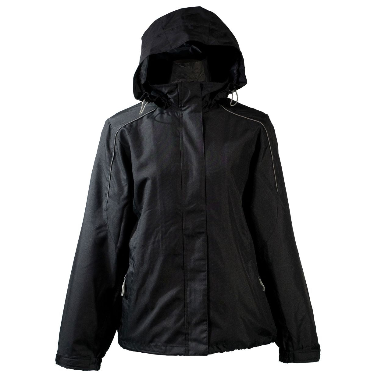 Black hybrid coat on a white background