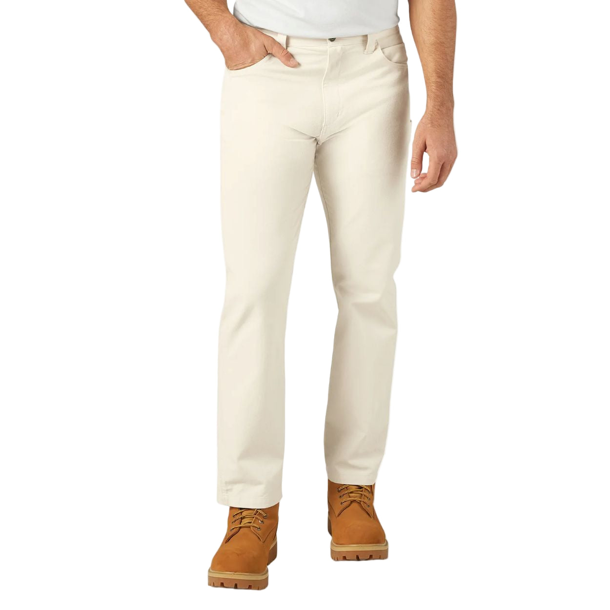 Natural beige pants on a white background