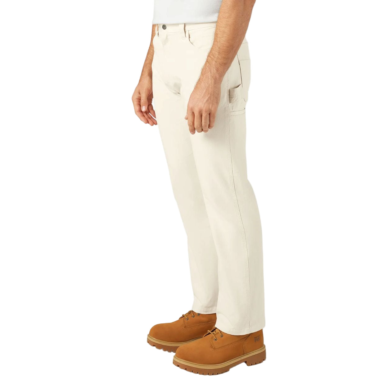 Natural beige pants on a white background