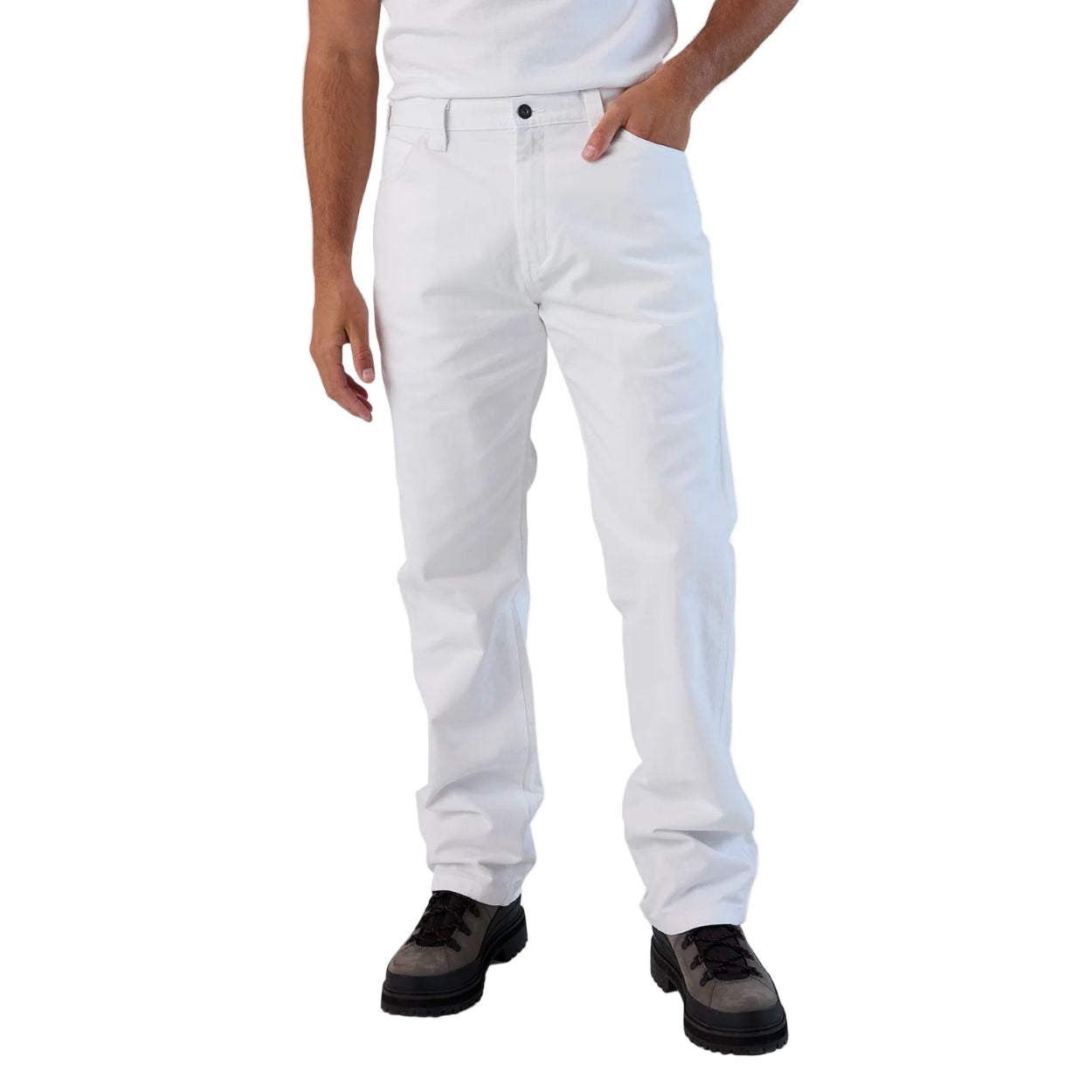 White pants on a white background
