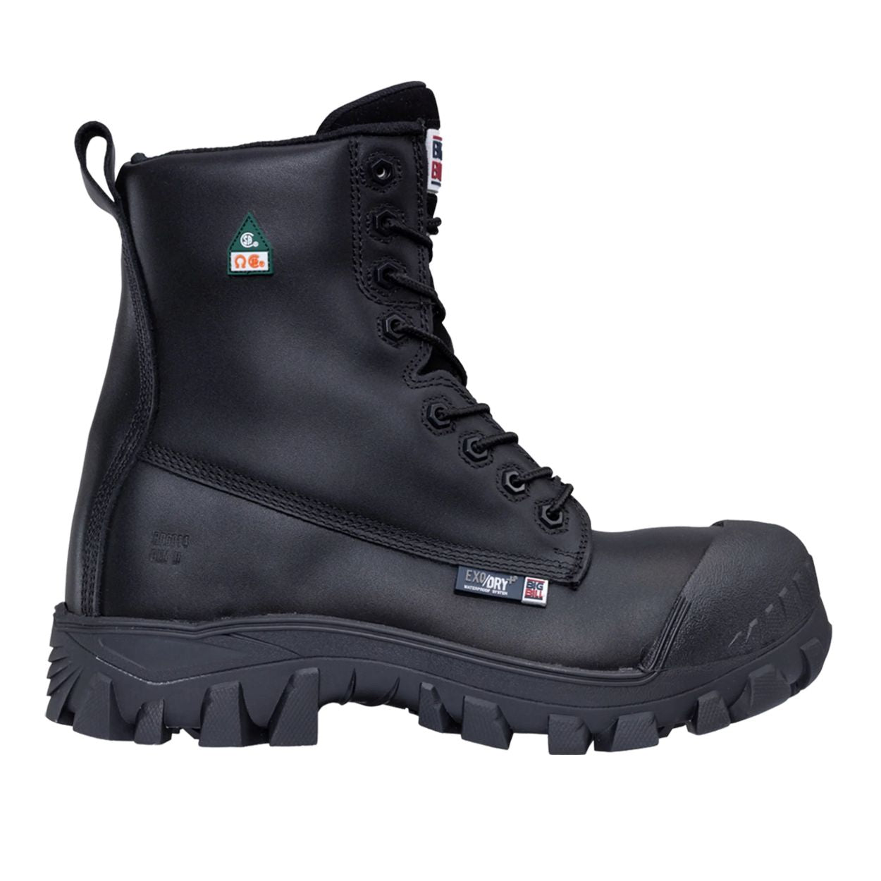 Black boot on a white background