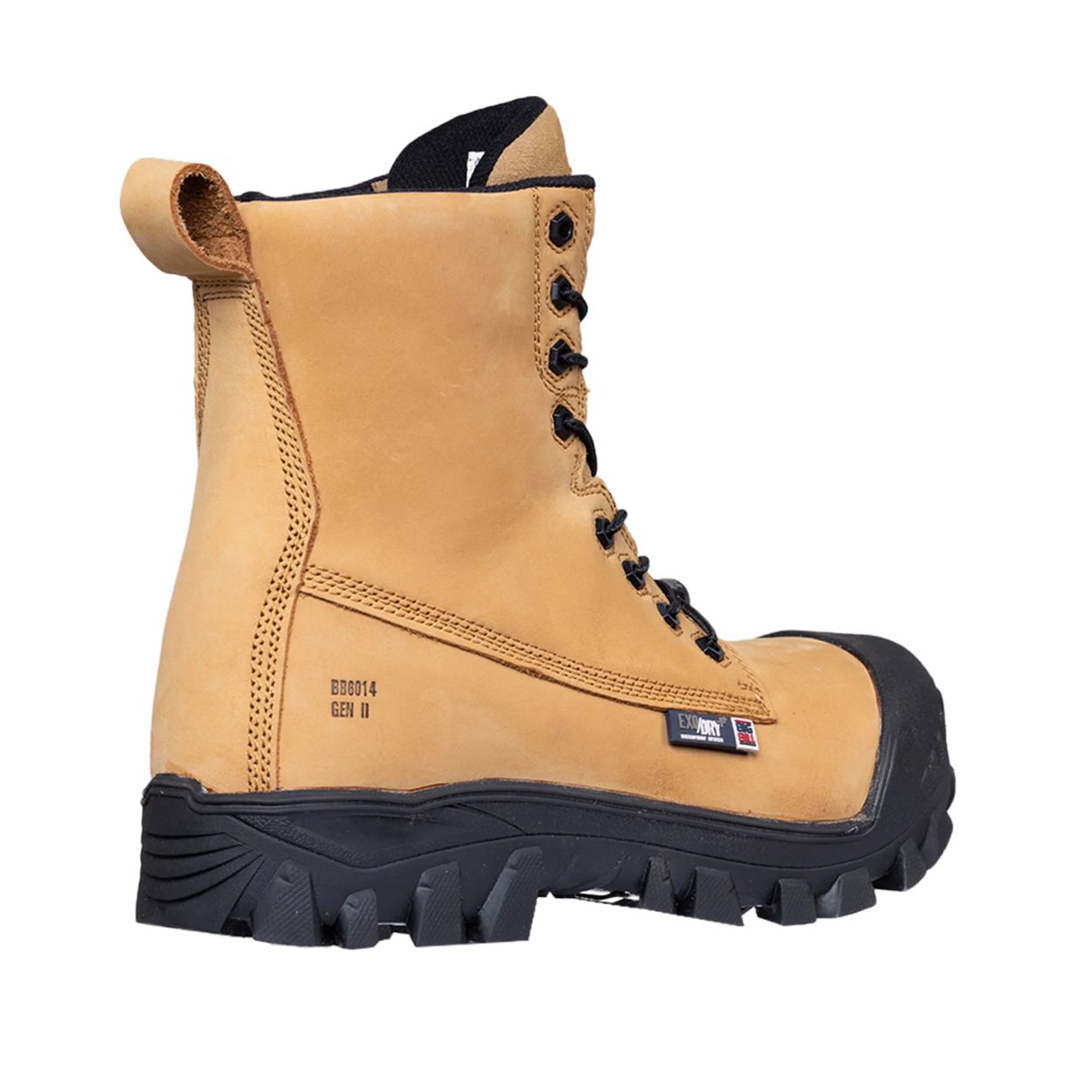Nubuck boot on a white background