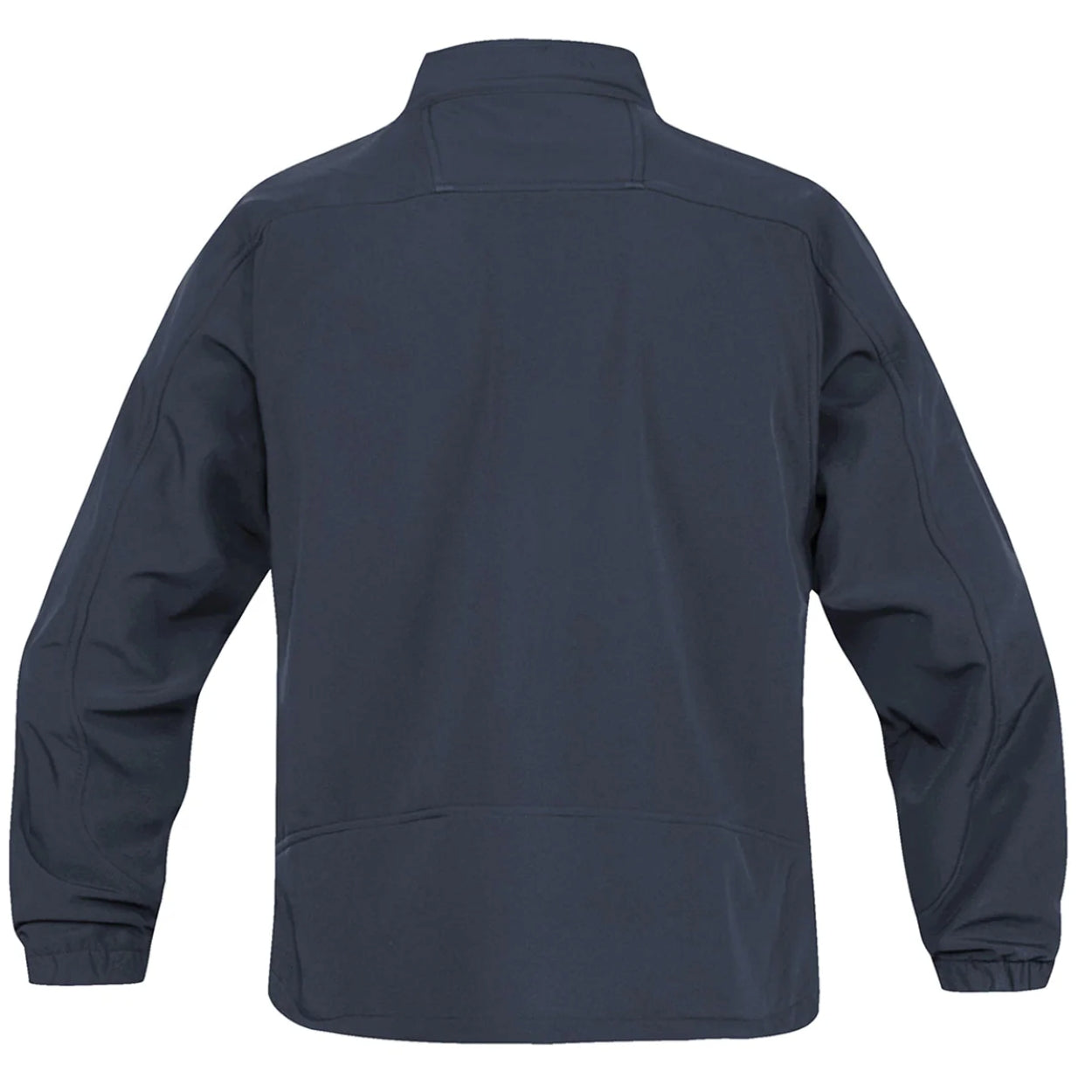 Navy softshell jacket on a white background