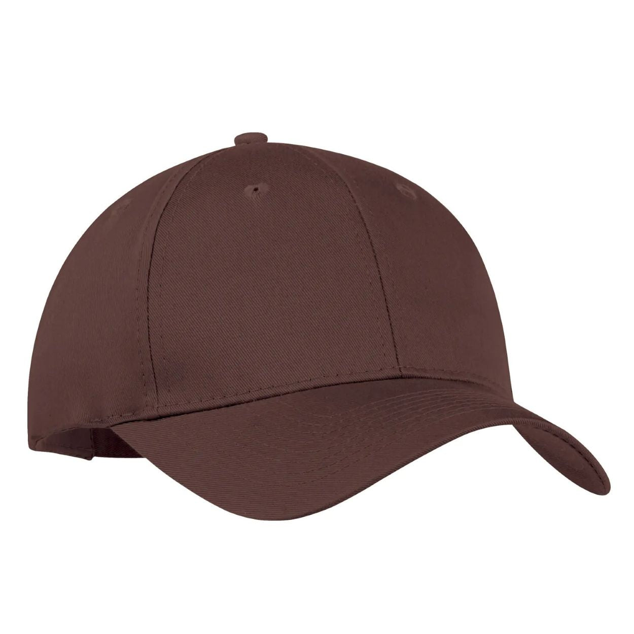 Dark brown cap on a white background