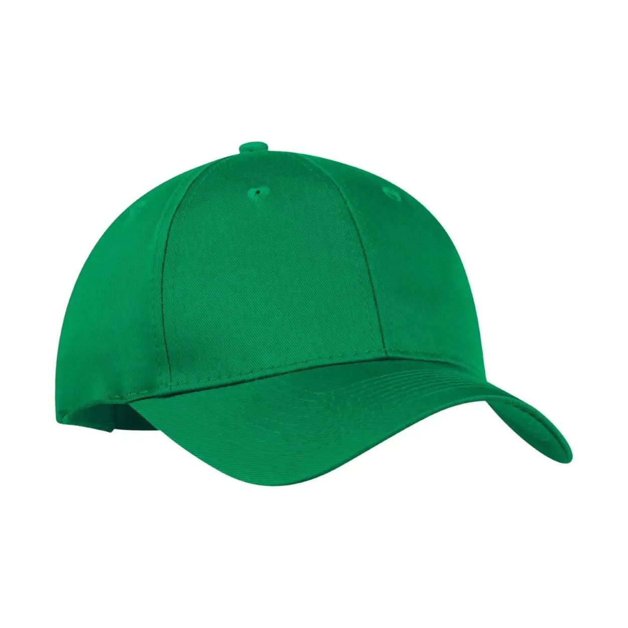 Kelly green cap on a white background