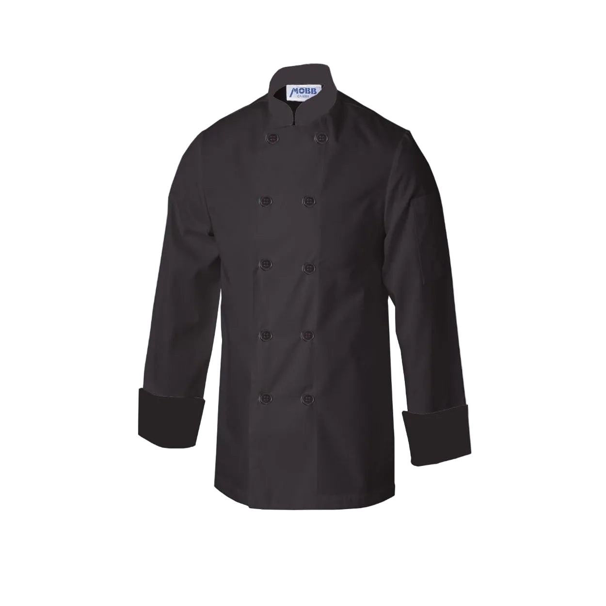 Black chef coat on a white background