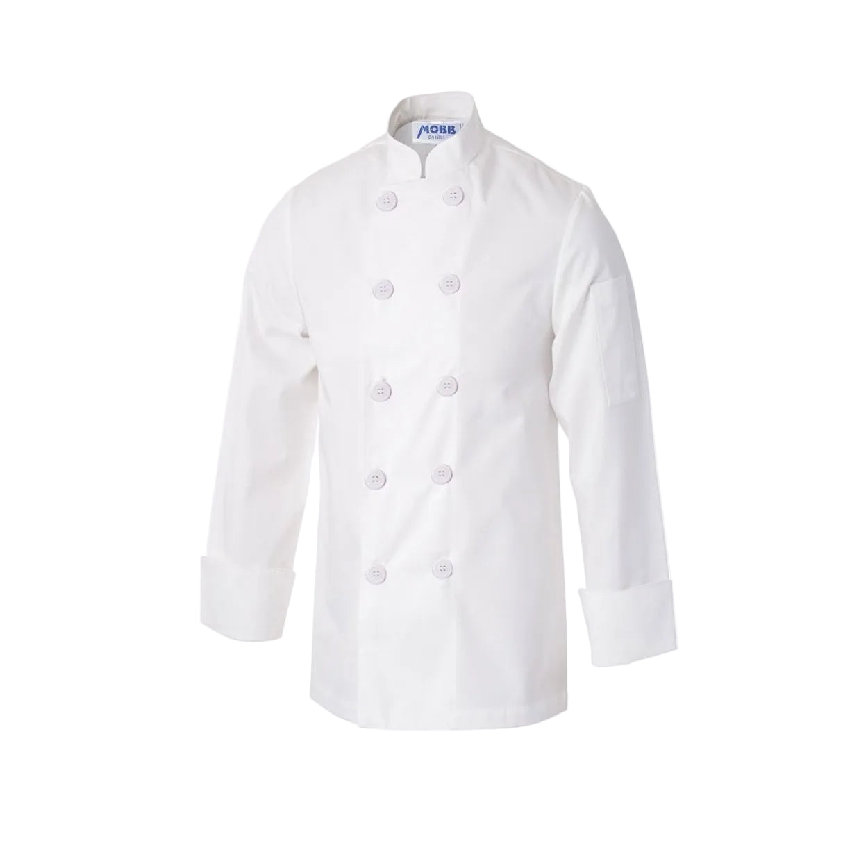 White chef coat on a white background