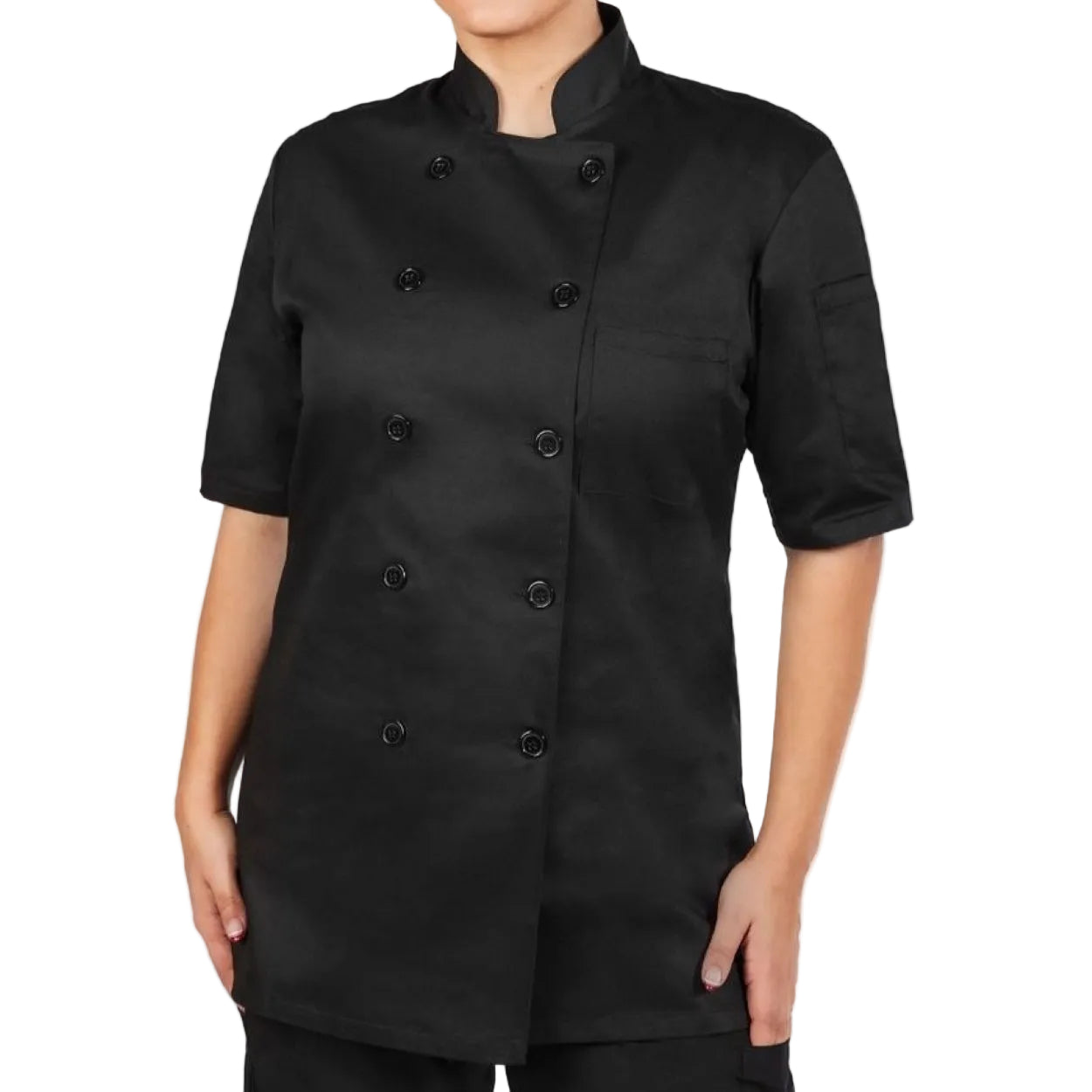 Black chef coat on a white background